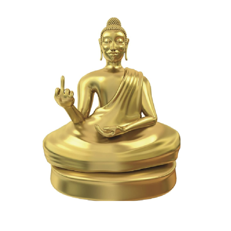 Mittelfinger Messing Buddha Statue