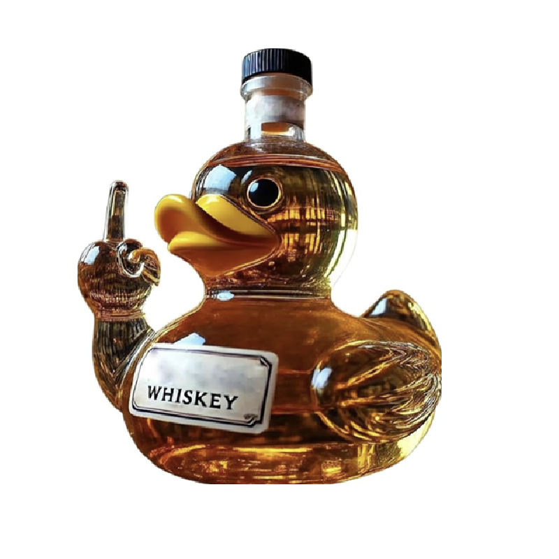 Mittelfinger Whiskey Glaskaraffe Ente