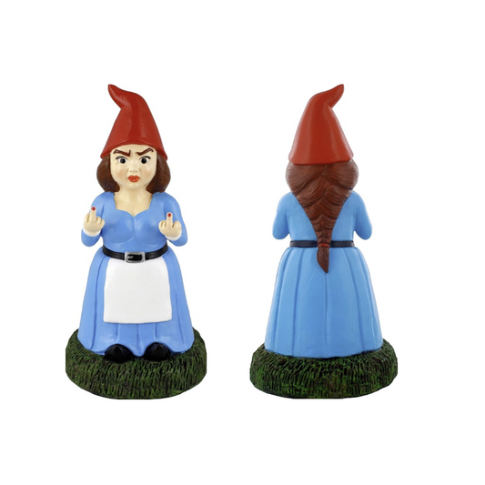 Mittelfinger Gartenzwerg  – Wütende Frau