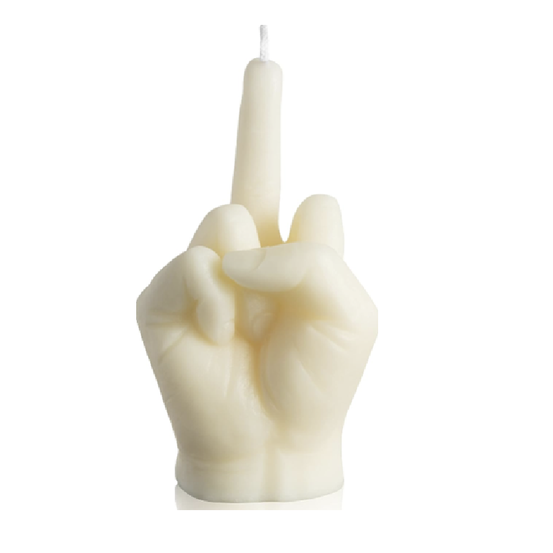 Mittelfinger Kerze - Weiß