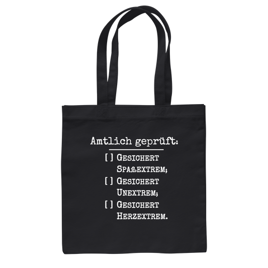 Amtlich geprüft, dennoch unklar, jedoch gesichert extreme Tasche