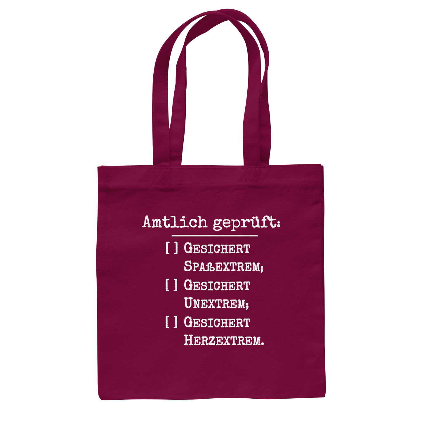 Amtlich geprüft, dennoch unklar, jedoch gesichert extreme Tasche