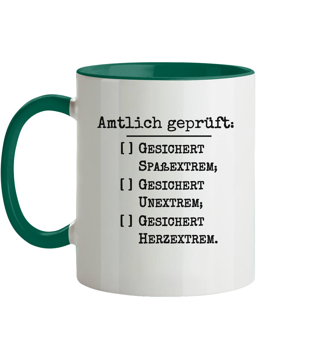 Amtlich geprüft, dennoch unklar, jedoch gesichert extreme Tasse
