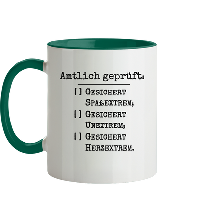 Amtlich geprüft, dennoch unklar, jedoch gesichert extreme Tasse