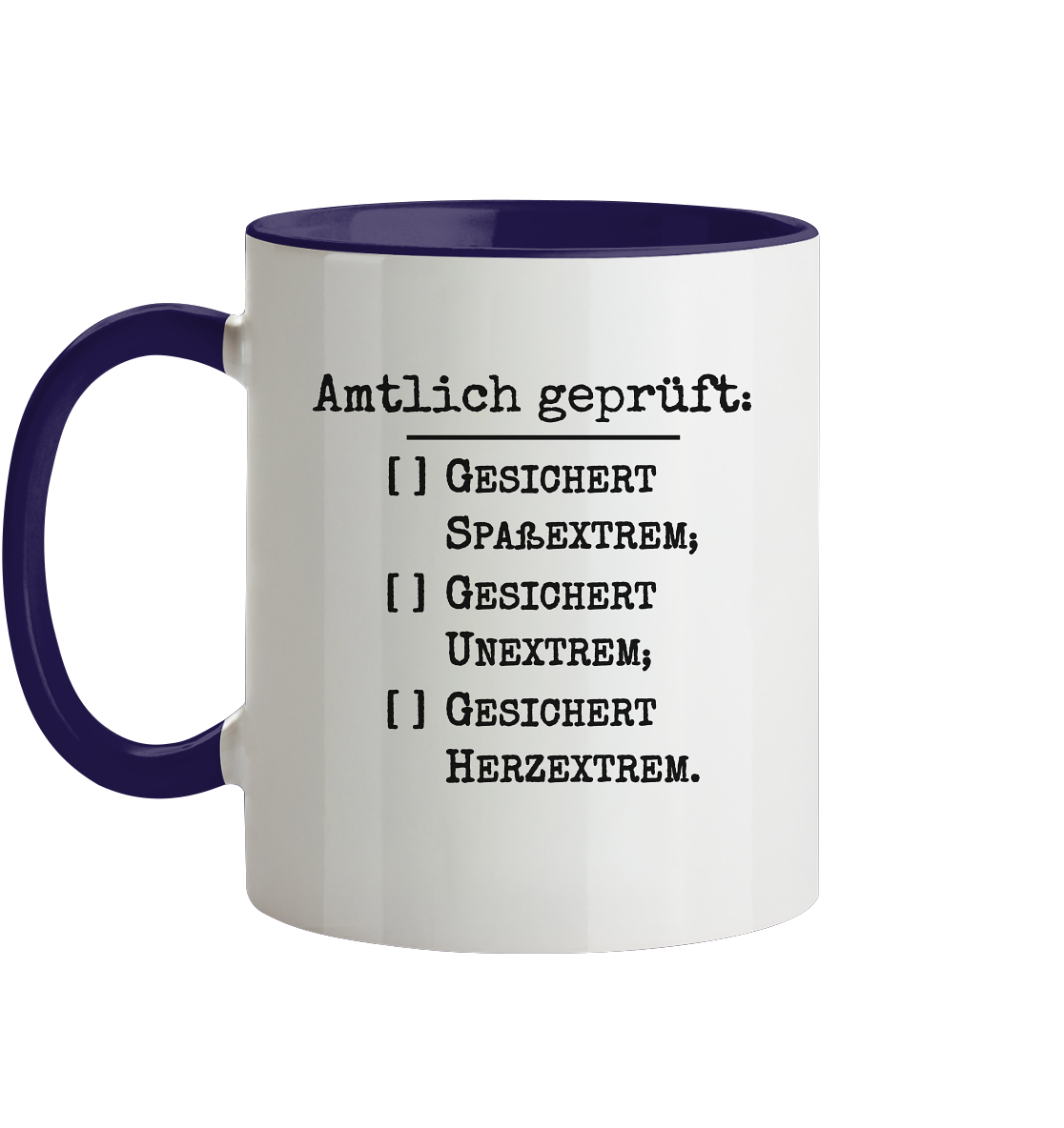 Amtlich geprüft, dennoch unklar, jedoch gesichert extreme Tasse