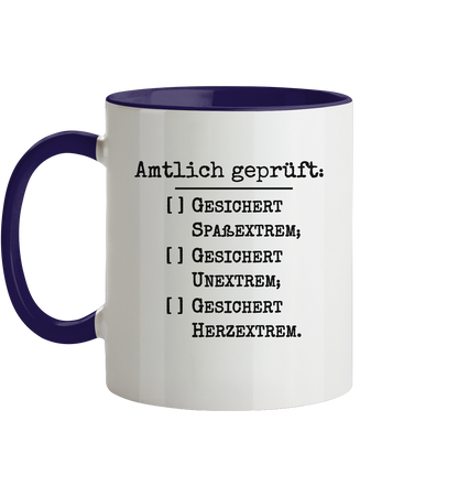 Amtlich geprüft, dennoch unklar, jedoch gesichert extreme Tasse