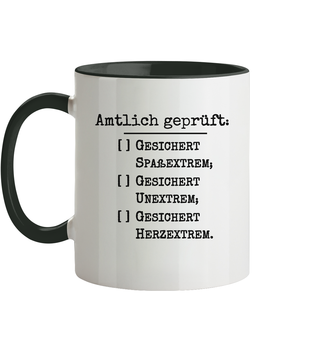 Amtlich geprüft, dennoch unklar, jedoch gesichert extreme Tasse