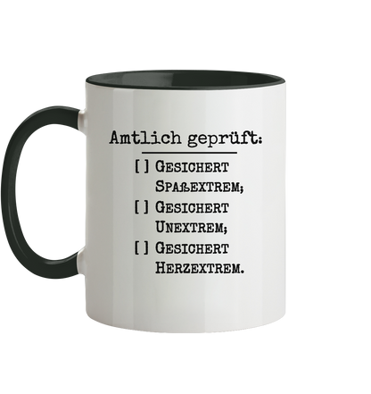 Amtlich geprüft, dennoch unklar, jedoch gesichert extreme Tasse