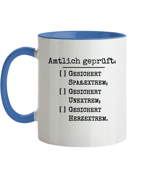 Amtlich geprüft, dennoch unklar, jedoch gesichert extreme Tasse