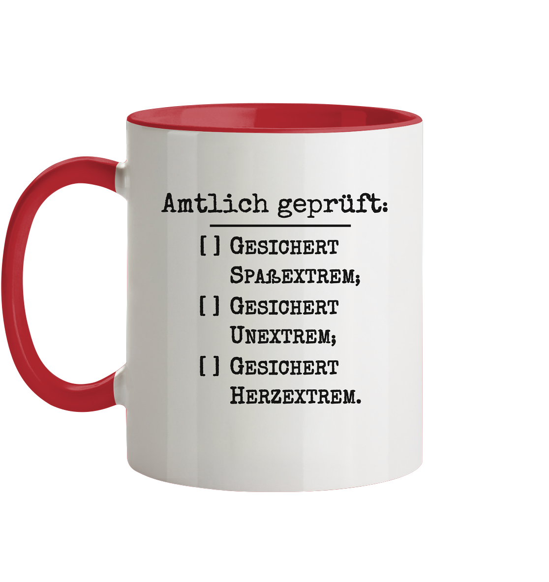 Amtlich geprüft, dennoch unklar, jedoch gesichert extreme Tasse